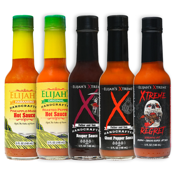 Hot Sauce Variety Pack (5 Bottles) Hot Sauce Elijah's Xtreme