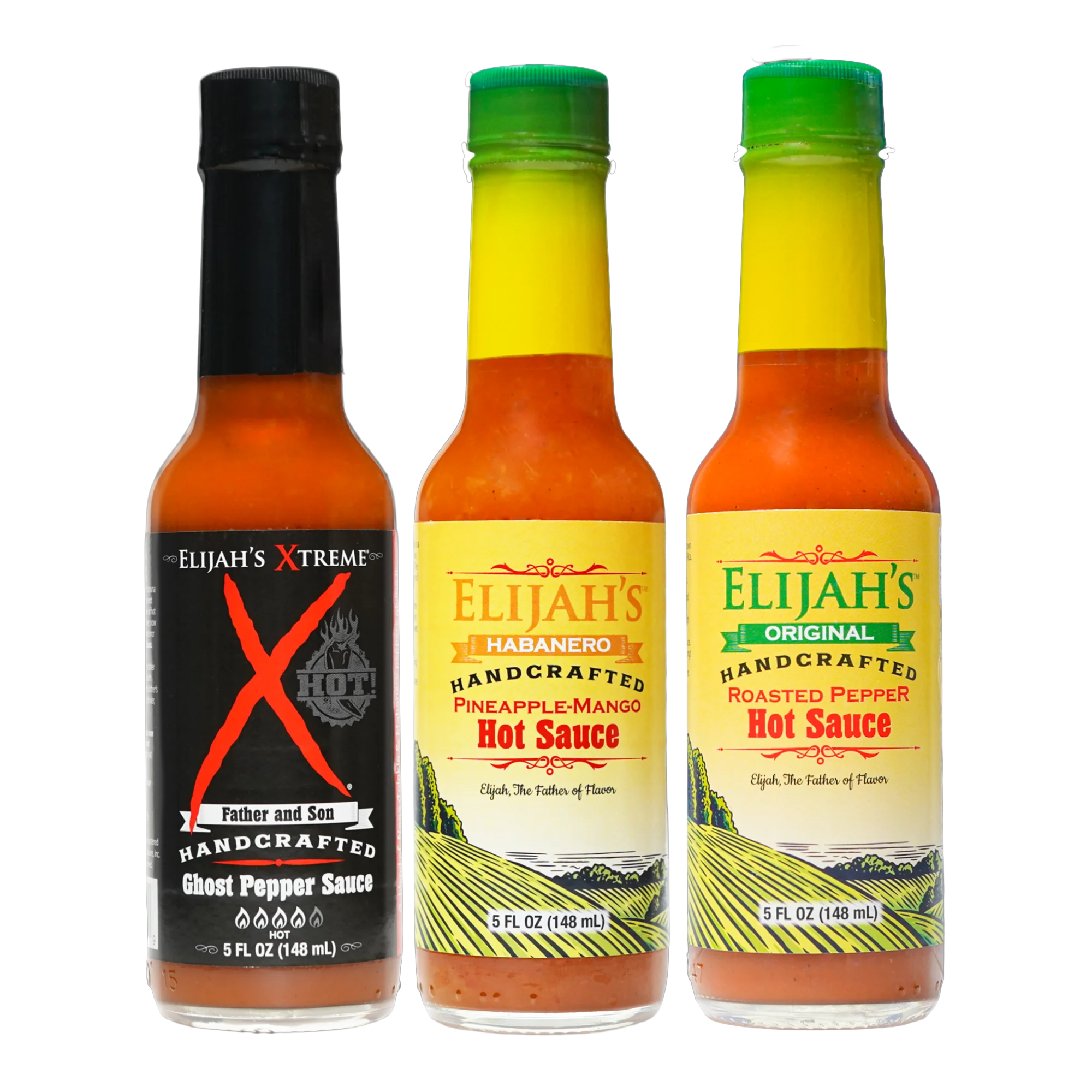 Mild & Hot Trio Hot Sauce Set Gift Box Elijah's Xtreme