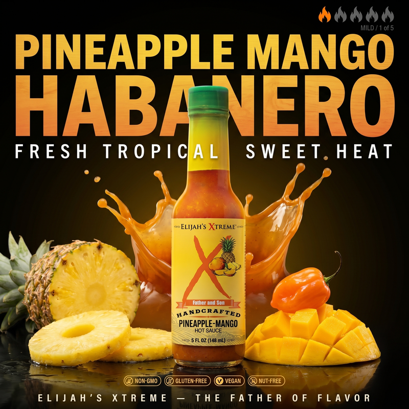 Pineapple-Mango Habanero Hot Sauce – Elijah's Xtreme hot sauce