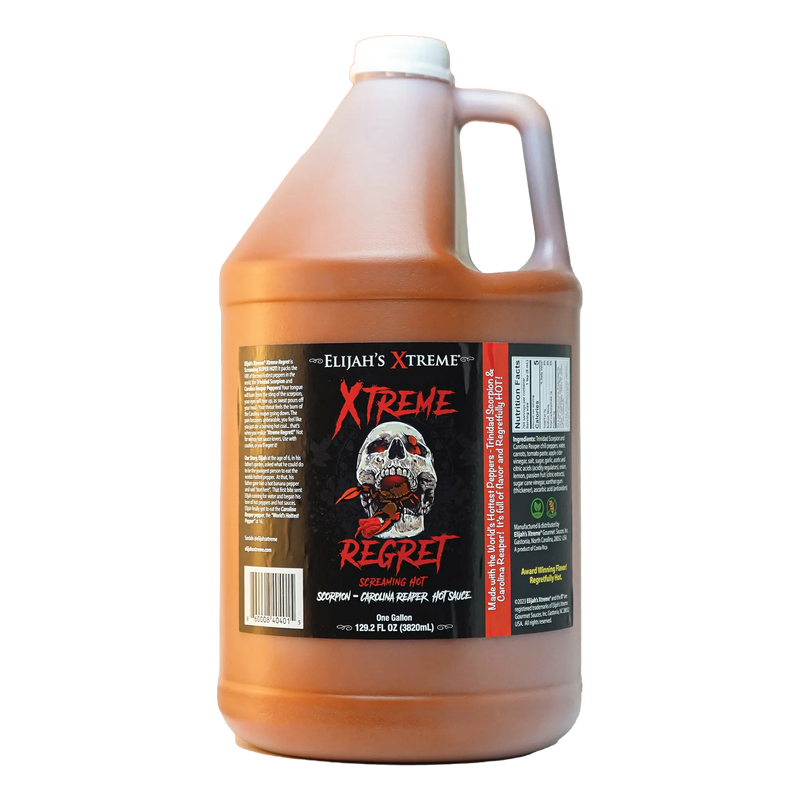 HOT SAUCE WHOLESALE 🌶️ Elijah's Xtreme Gallon Xtreme Regret (128oz) (1pk)