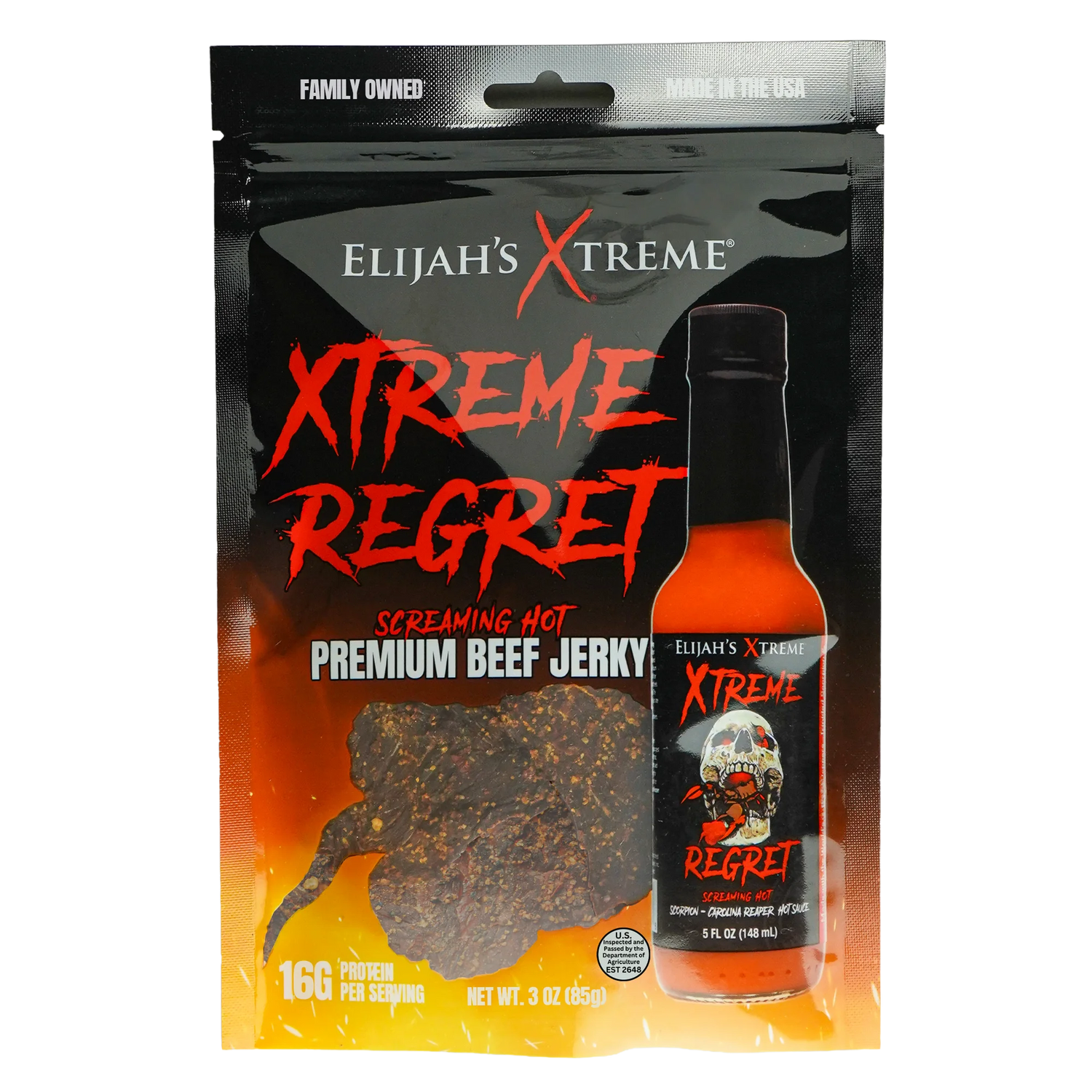 Xtreme Regret Spicy Beef Jerky Beef Jerky Elijah's Xtreme