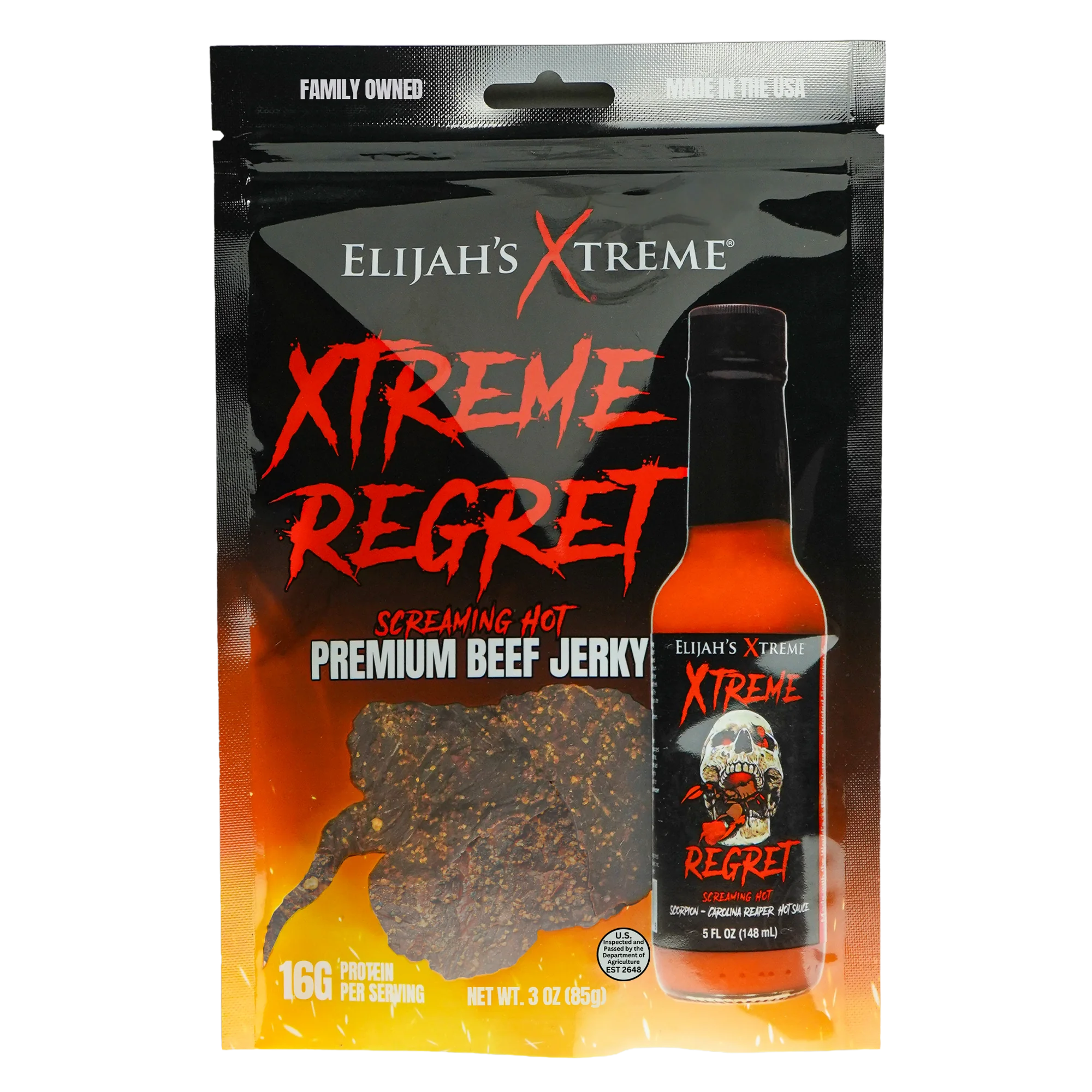 Xtreme Regret Spicy Beef Jerky Beef Jerky Elijah's Xtreme