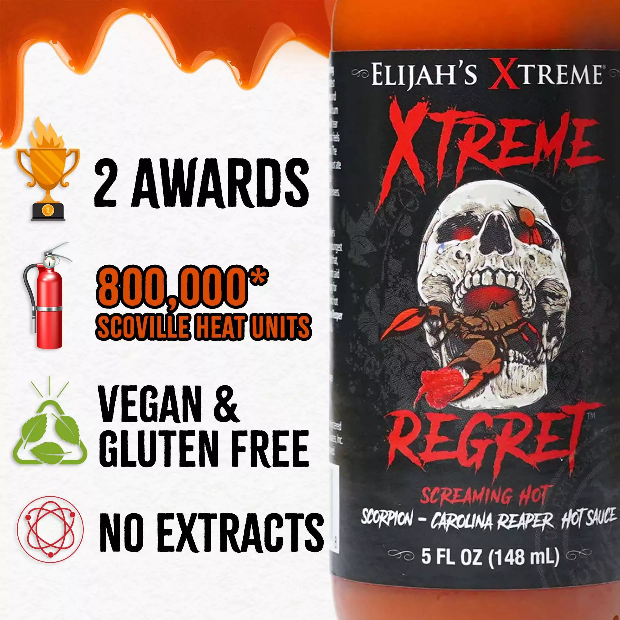 Xtreme Regret Hot Sauce Hot Sauce Elijah's Xtreme
