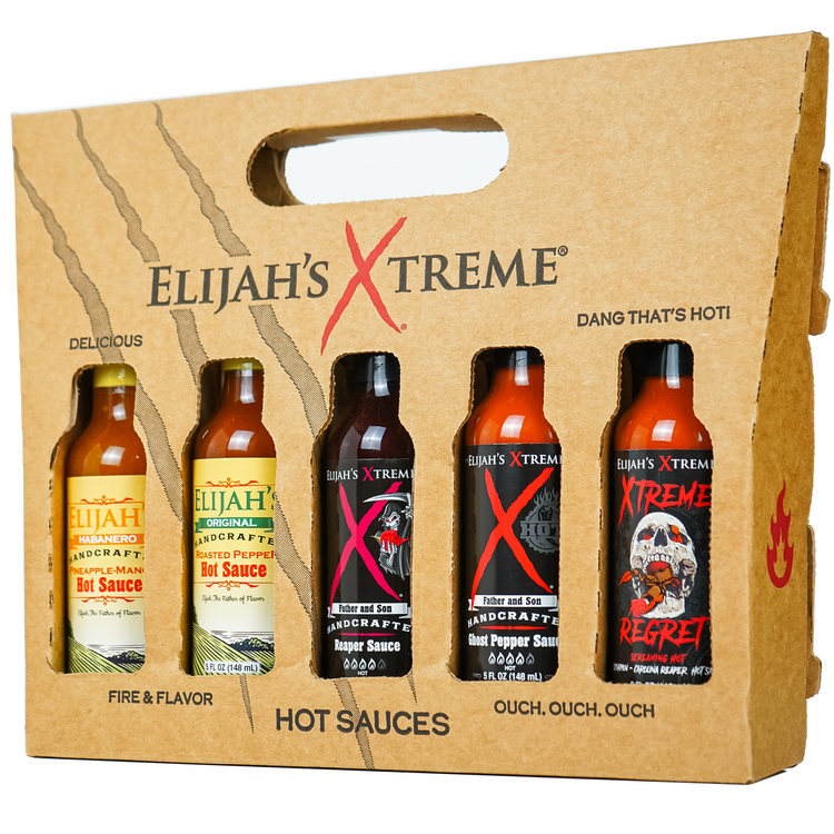 Hot Sauce Challenge Set - Pack (5 Bottles) | Elijah's Xtreme®