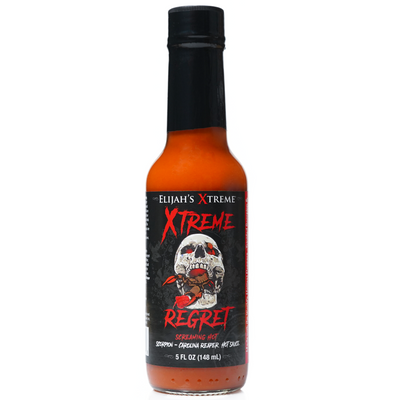 xtreme regret hot sauce, xtreme, hot sauce, sriracha, hot ones, da bomb, sauce, truff, daves insanity